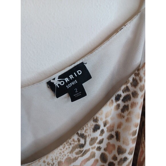 Torrid Sophie 2 Tank Top Animal Print Sheer Lightweight Adj Spaghetti Straps - Picture 4 of 8